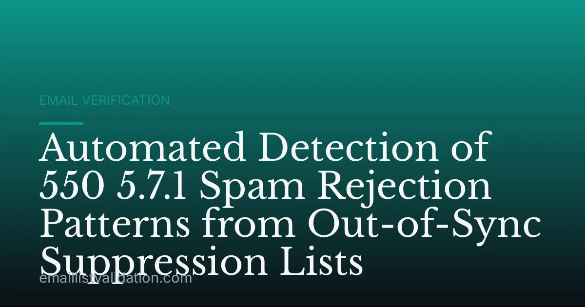 Automated Detection of 550 5.7.1 Spam Rejection Patterns from Out-of-Sync Suppression Lists