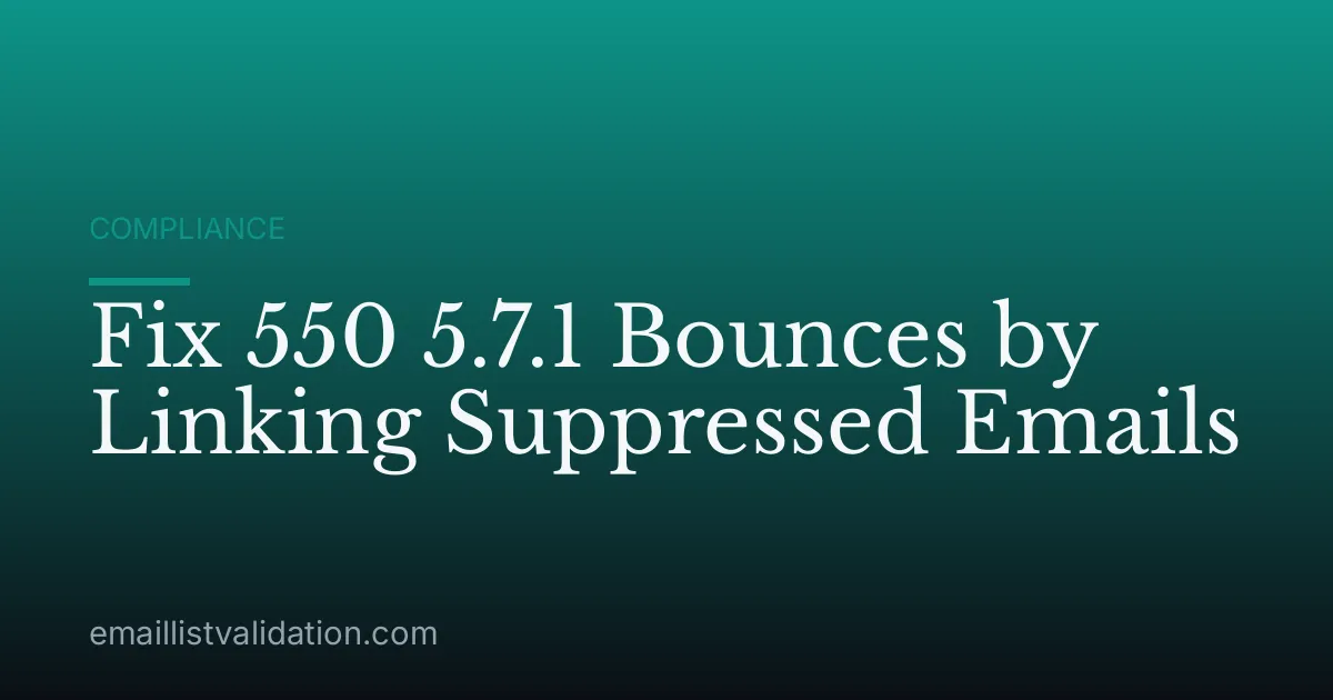 Fix 550 5.7.1 Bounces by Linking Suppressed Emails