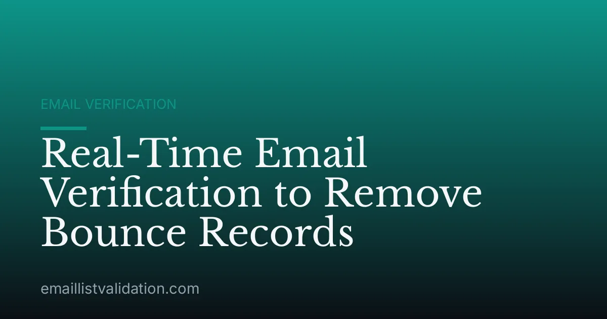 Real-Time Email Verification to Remove Bounce Records