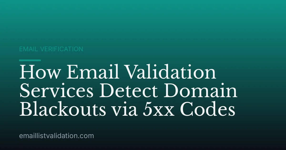 How Email Validation Services Detect Domain Blackouts via 5xx Codes