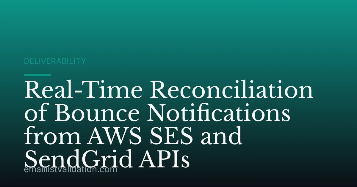 Real-Time Reconciliation of Bounce Notifications from AWS SES and SendGrid APIs