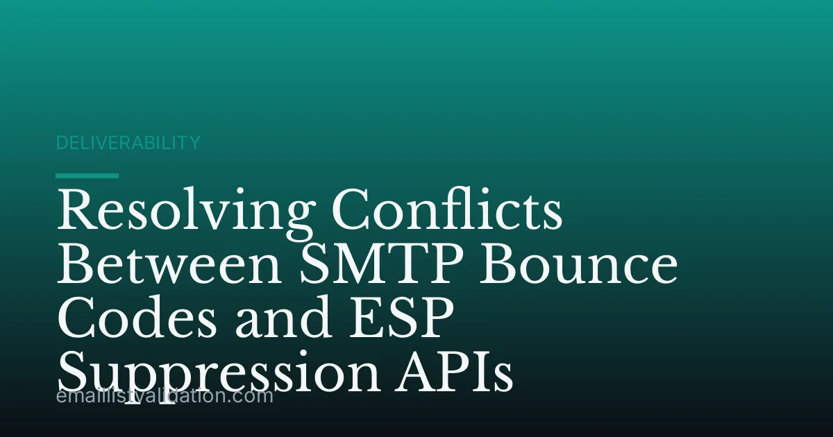 Resolving Conflicts Between SMTP Bounce Codes and ESP Suppression APIs