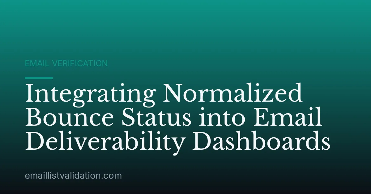 Integrating Normalized Bounce Status into Email Deliverability Dashboards