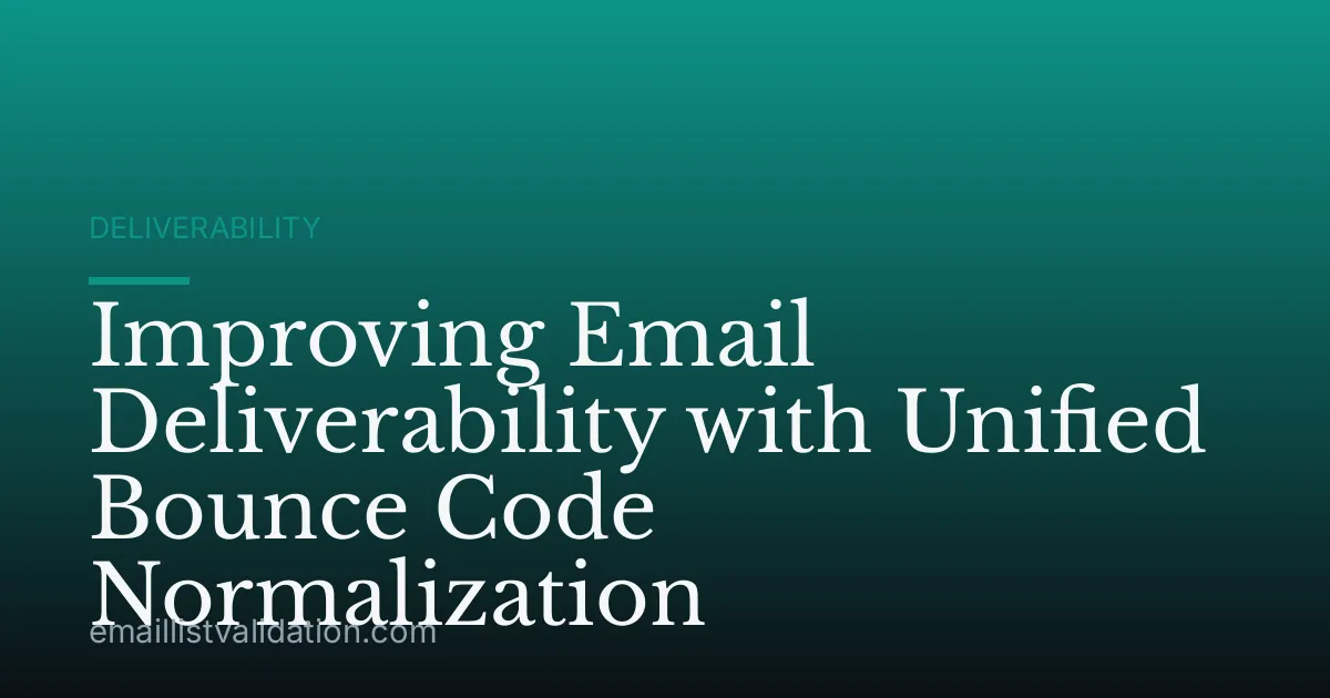 Improving Email Deliverability with Unified Bounce Code Normalization