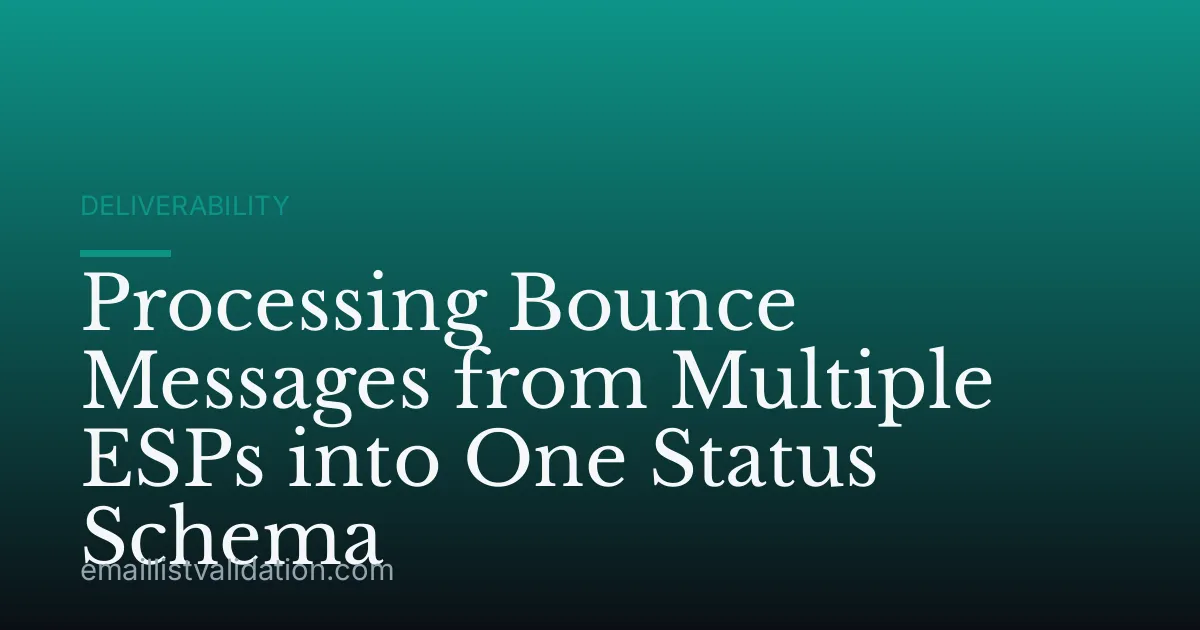 Processing Bounce Messages from Multiple ESPs into One Status Schema
