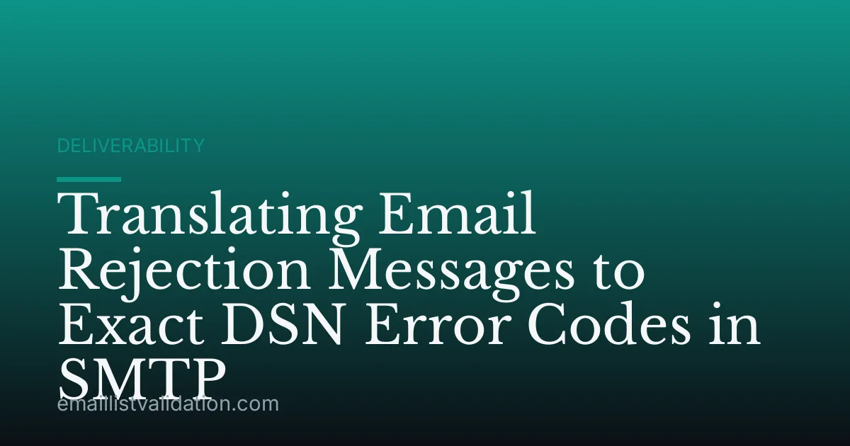 Translating Email Rejection Messages to Exact DSN Error Codes in SMTP