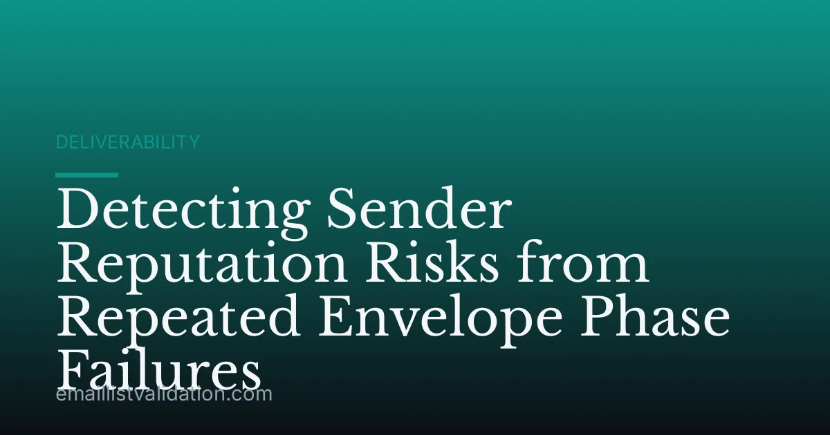 Detecting Sender Reputation Risks from Repeated Envelope Phase Failures
