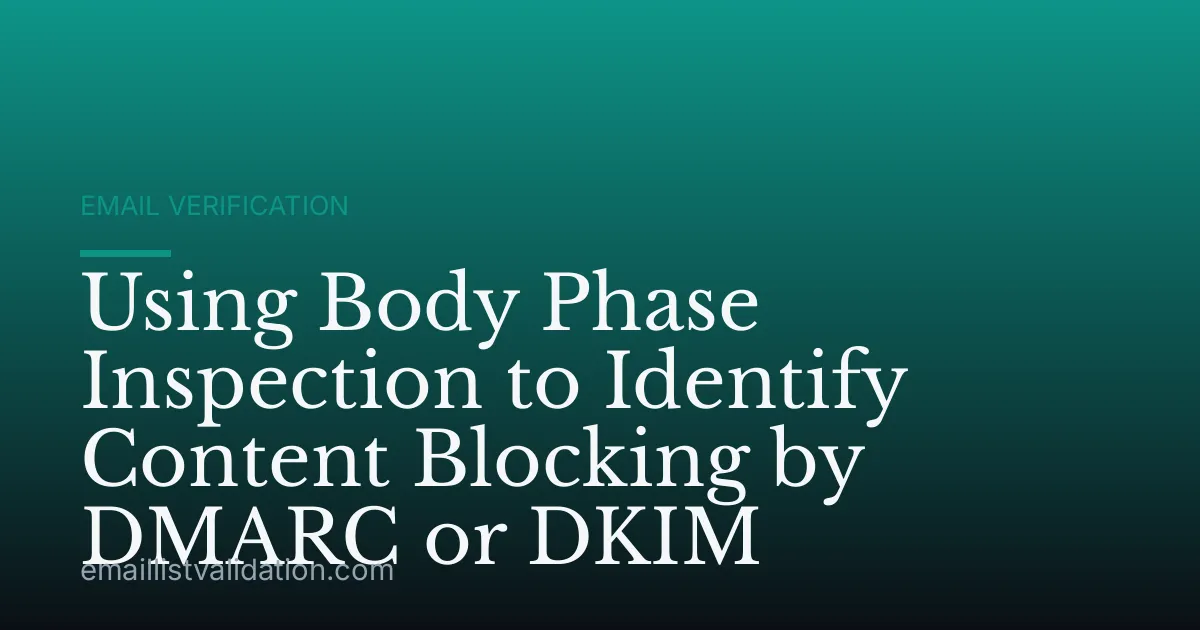 Using Body Phase Inspection to Identify Content Blocking by DMARC or DKIM