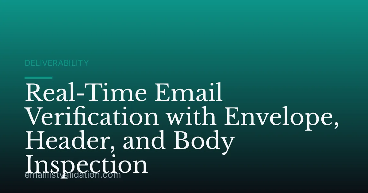 Real-Time Email Verification with Envelope, Header, and Body Inspection