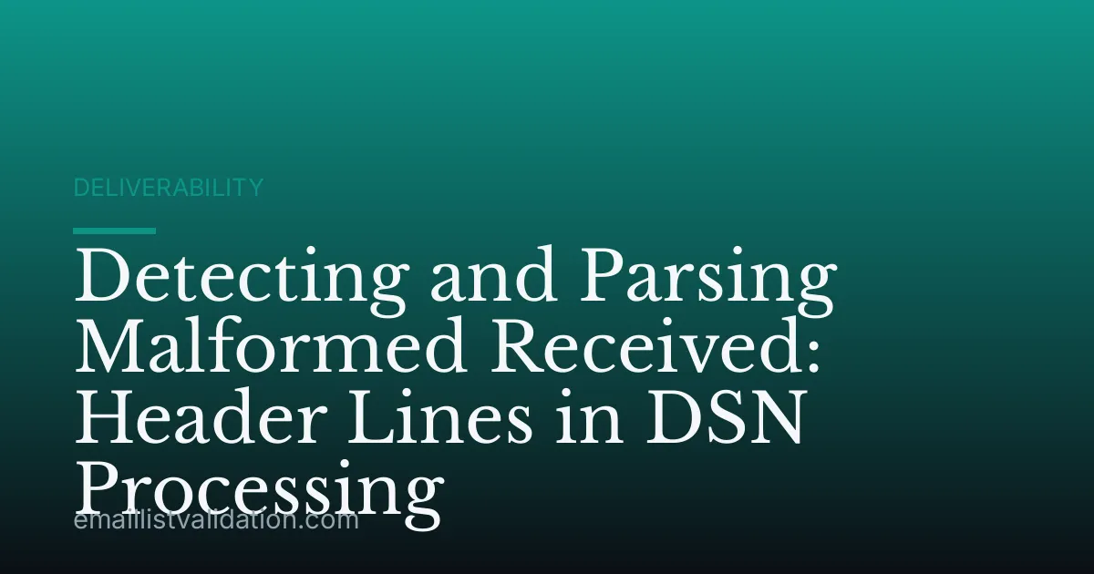 Detecting and Parsing Malformed Received: Header Lines in DSN Processing