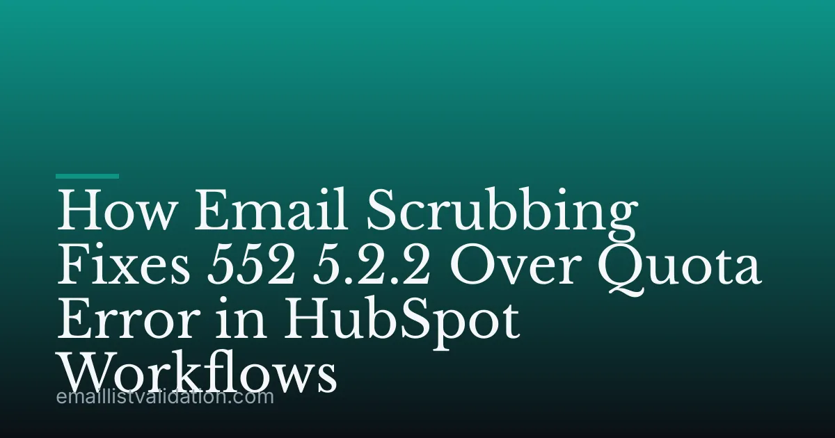 How Email Scrubbing Fixes 552 5.2.2 Over Quota Error in HubSpot Workflows