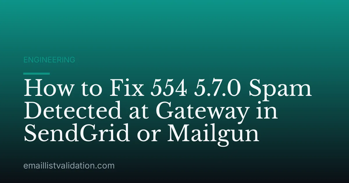 How to Fix 554 5.7.0 Spam Detected at Gateway in SendGrid or Mailgun