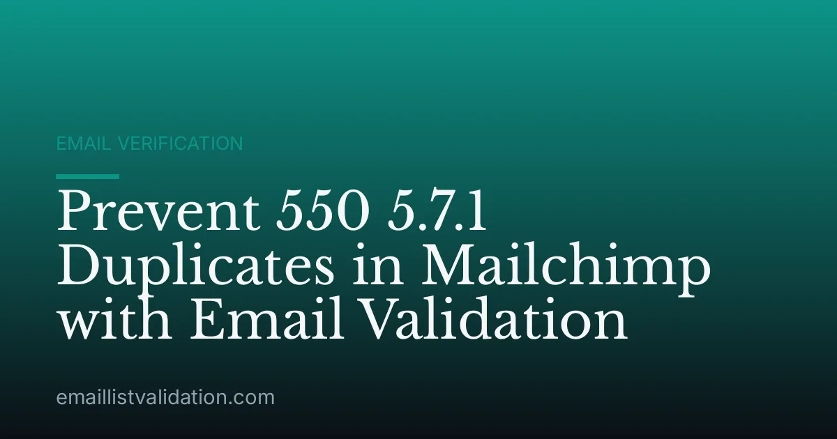 Prevent 550 5.7.1 Duplicates in Mailchimp with Email Validation