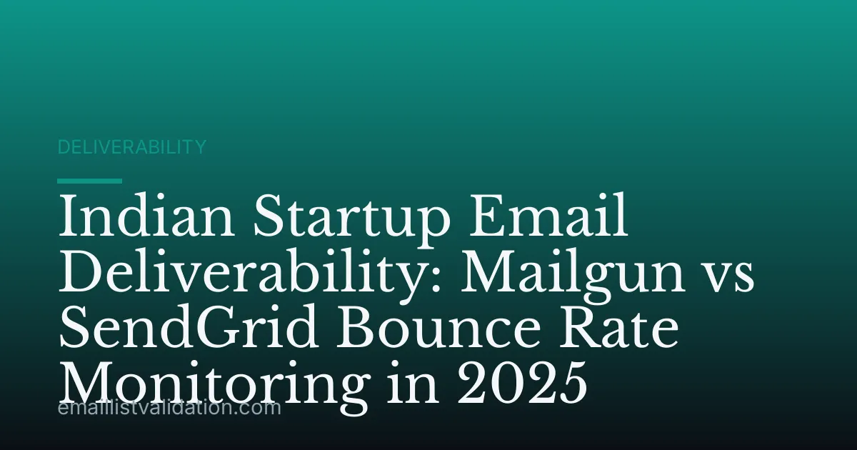 Indian Startup Email Deliverability: Mailgun vs SendGrid Bounce Rate Monitoring in 2025