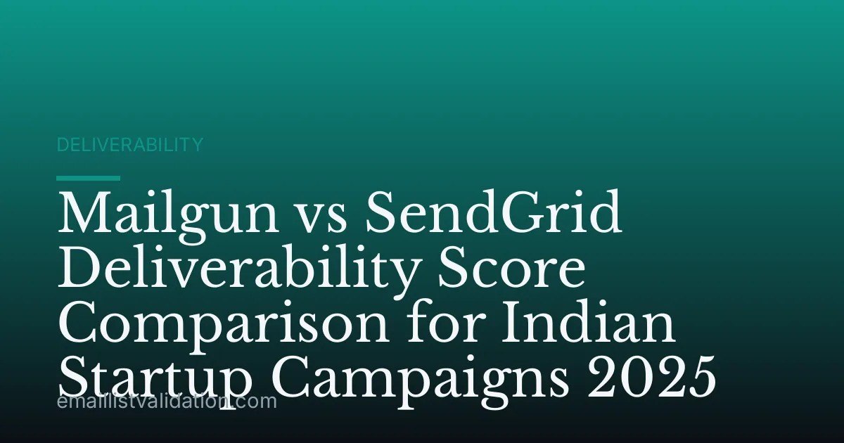 Mailgun vs SendGrid Deliverability Score Comparison for Indian Startup Campaigns 2025