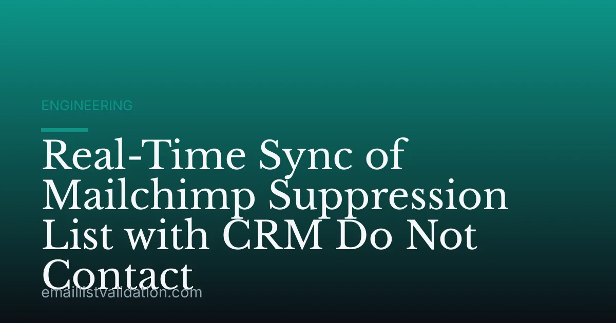 Real-Time Sync of Mailchimp Suppression List with CRM Do Not Contact