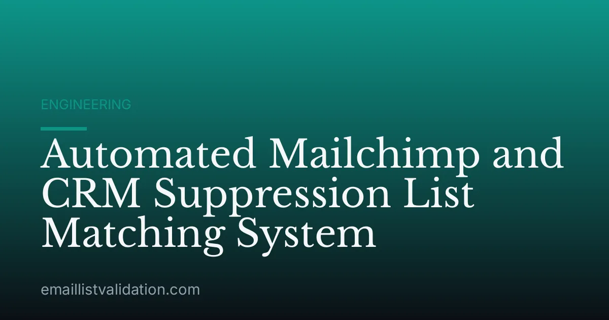 Automated Mailchimp and CRM Suppression List Matching System