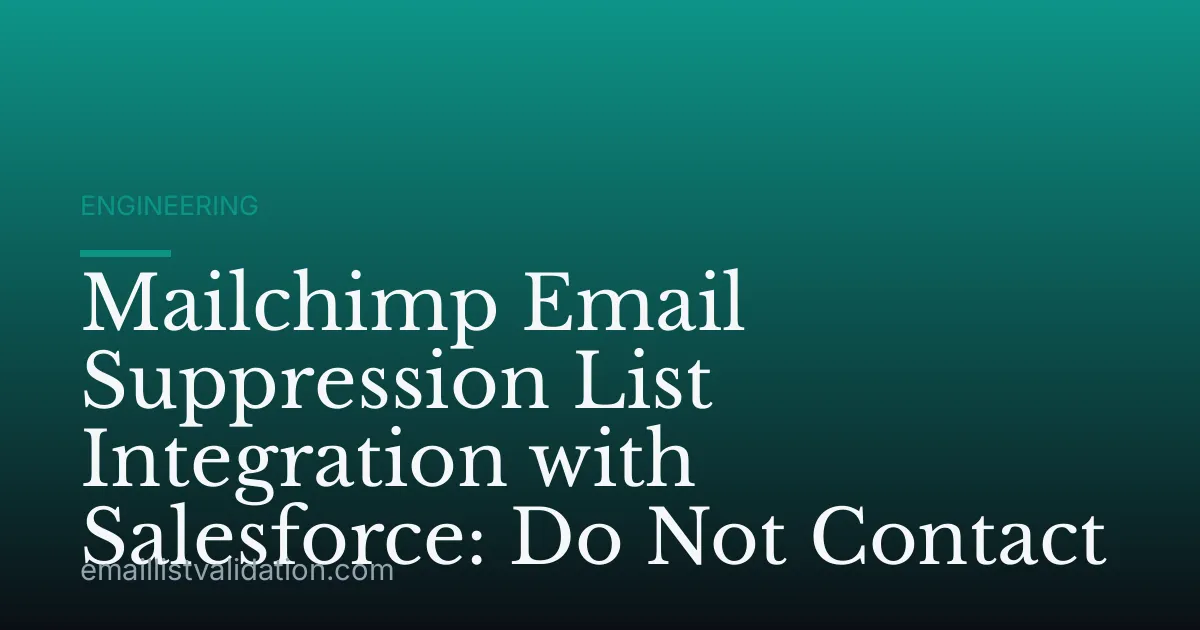 Mailchimp Email Suppression List Integration with Salesforce: Do Not Contact