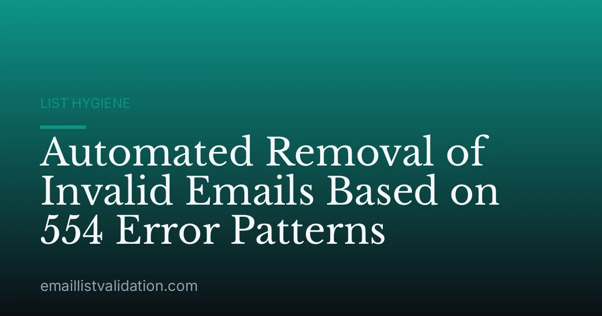 Automated Removal of Invalid Emails Based on 554 Error Patterns