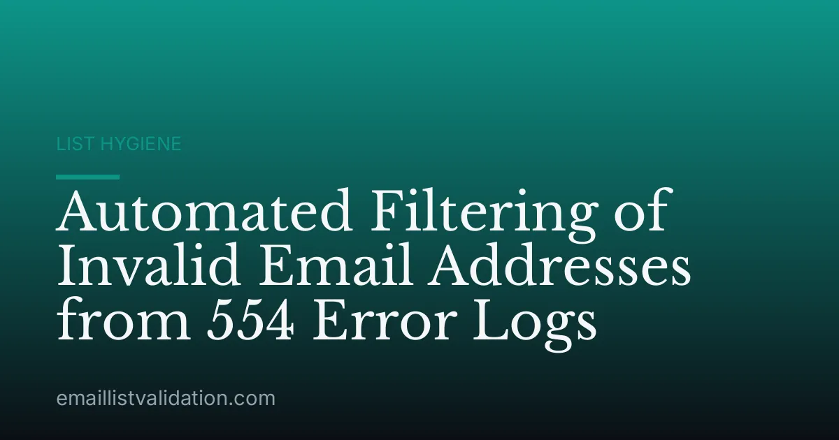 Automated Filtering of Invalid Email Addresses from 554 Error Logs