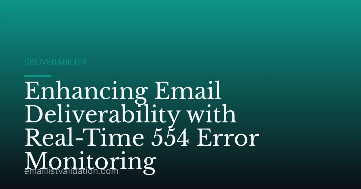 Enhancing Email Deliverability with Real-Time 554 Error Monitoring