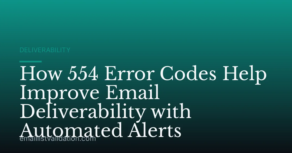 How 554 Error Codes Help Improve Email Deliverability with Automated Alerts