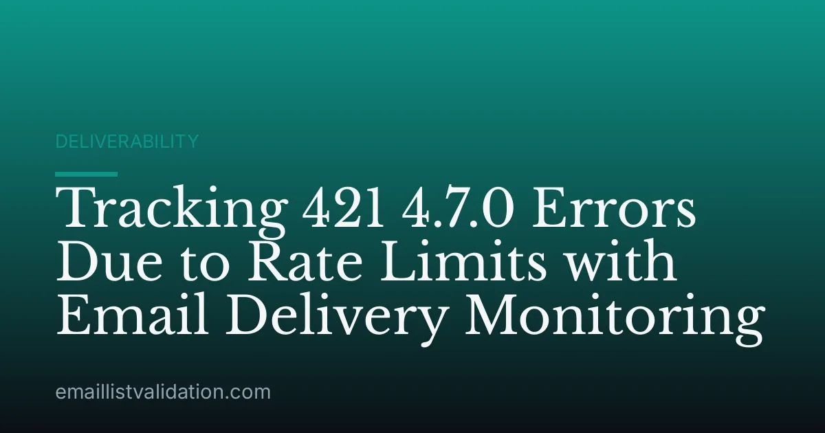 Tracking 421 4.7.0 Errors Due to Rate Limits with Email Delivery Monitoring