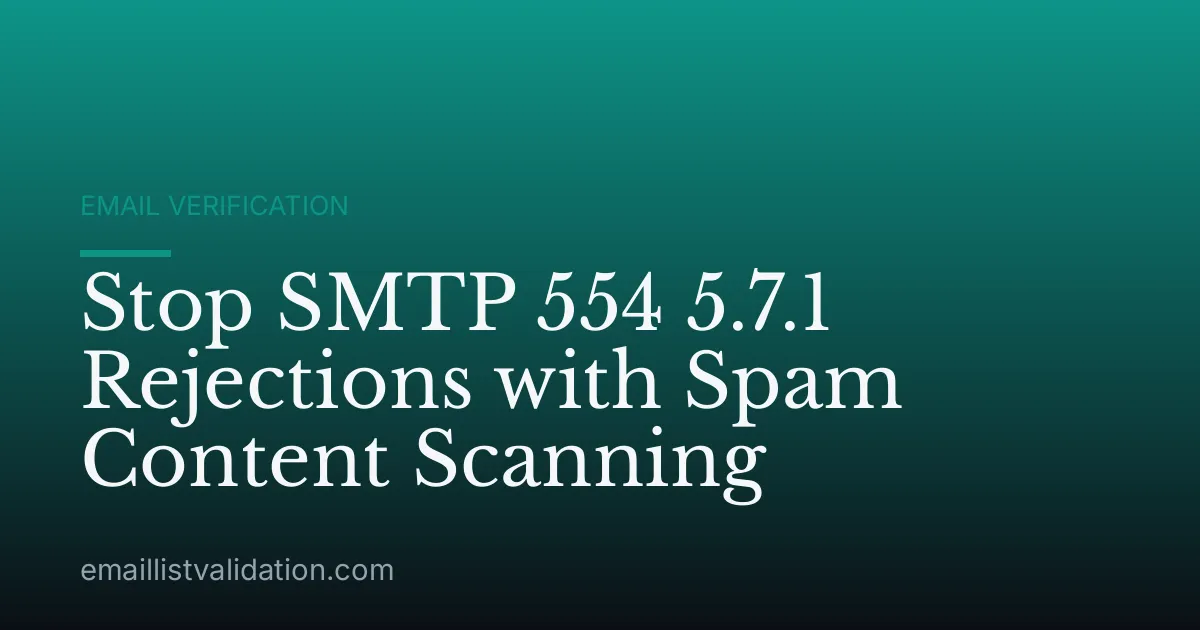 Stop SMTP 554 5.7.1 Rejections with Spam Content Scanning