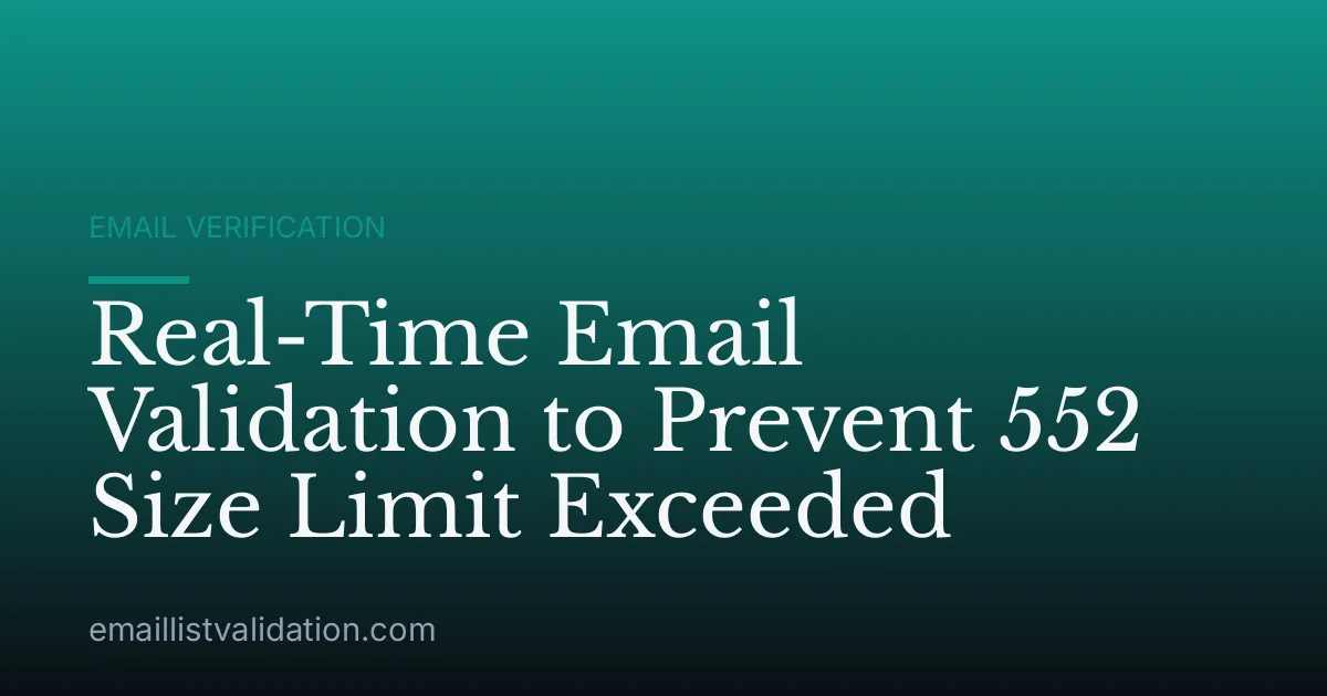 Real-Time Email Validation to Prevent 552 Size Limit Exceeded