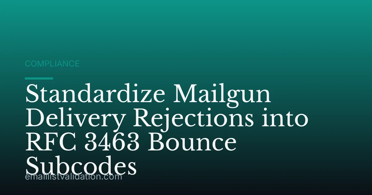 Standardize Mailgun Delivery Rejections into RFC 3463 Bounce Subcodes