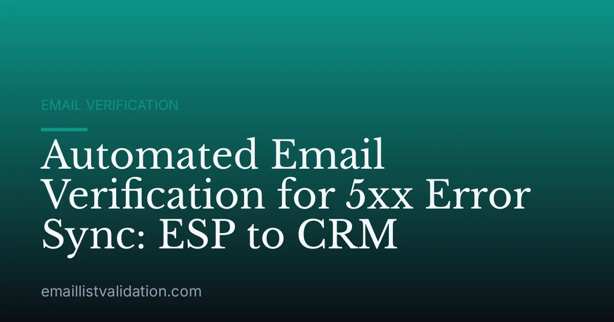 Automated Email Verification for 5xx Error Sync: ESP to CRM