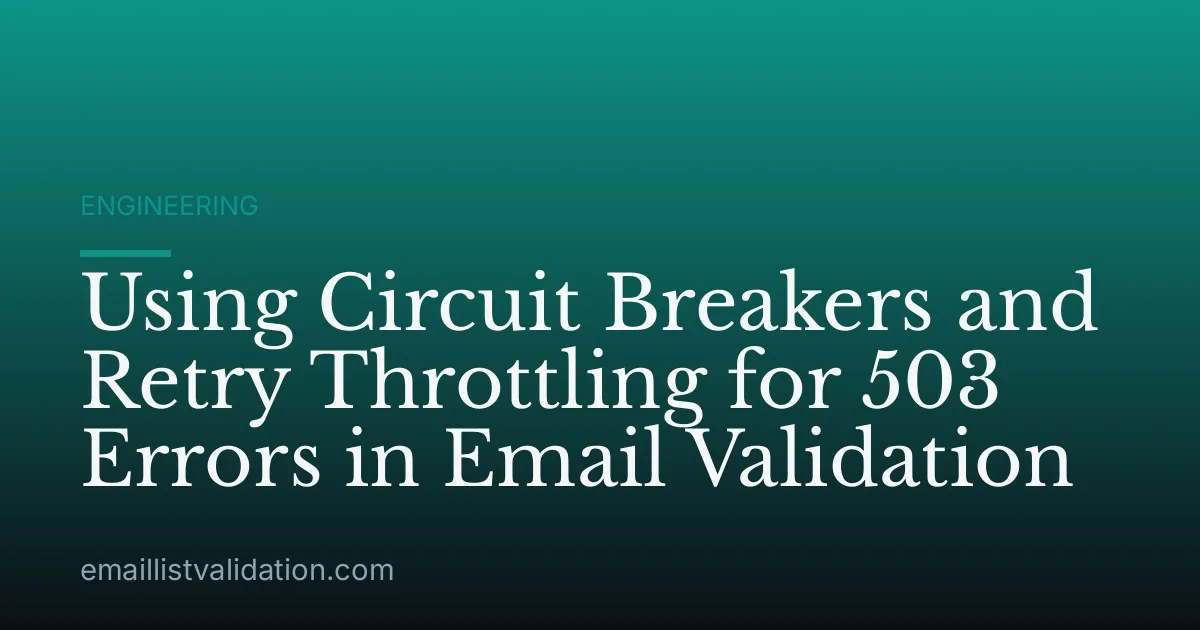 Using Circuit Breakers and Retry Throttling for 503 Errors in Email Validation