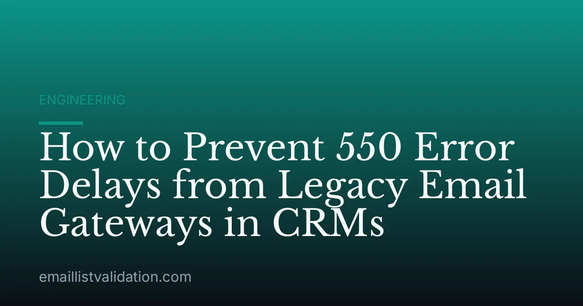 How to Prevent 550 Error Delays from Legacy Email Gateways in CRMs