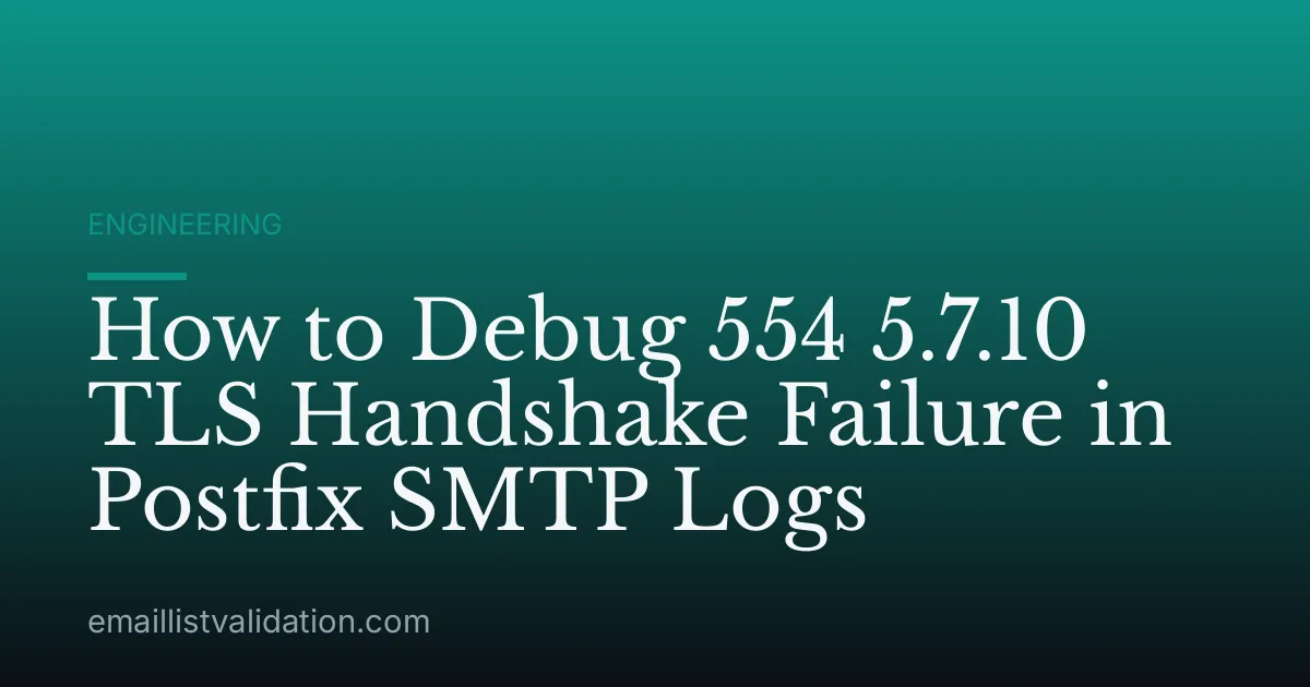 How to Debug 554 5.7.10 TLS Handshake Failure in Postfix SMTP Logs