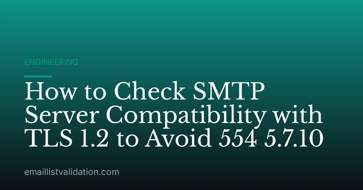 How to Check SMTP Server Compatibility with TLS 1.2 to Avoid 554 5.7.10