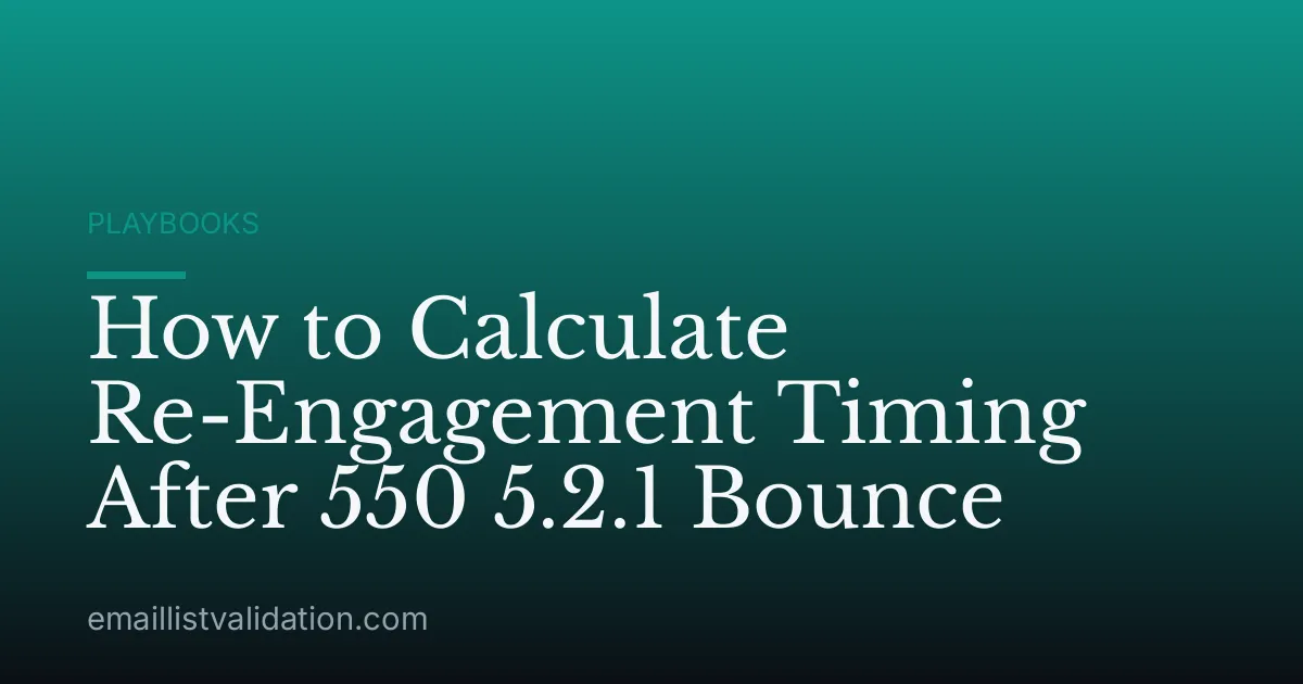 How to Calculate Re-Engagement Timing After 550 5.2.1 Bounce