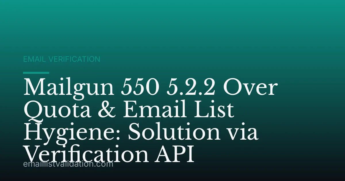 Mailgun 550 5.2.2 Over Quota & Email List Hygiene: Solution via Verification API