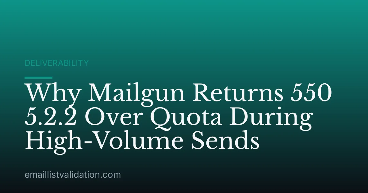 Why Mailgun Returns 550 5.2.2 Over Quota During High-Volume Sends