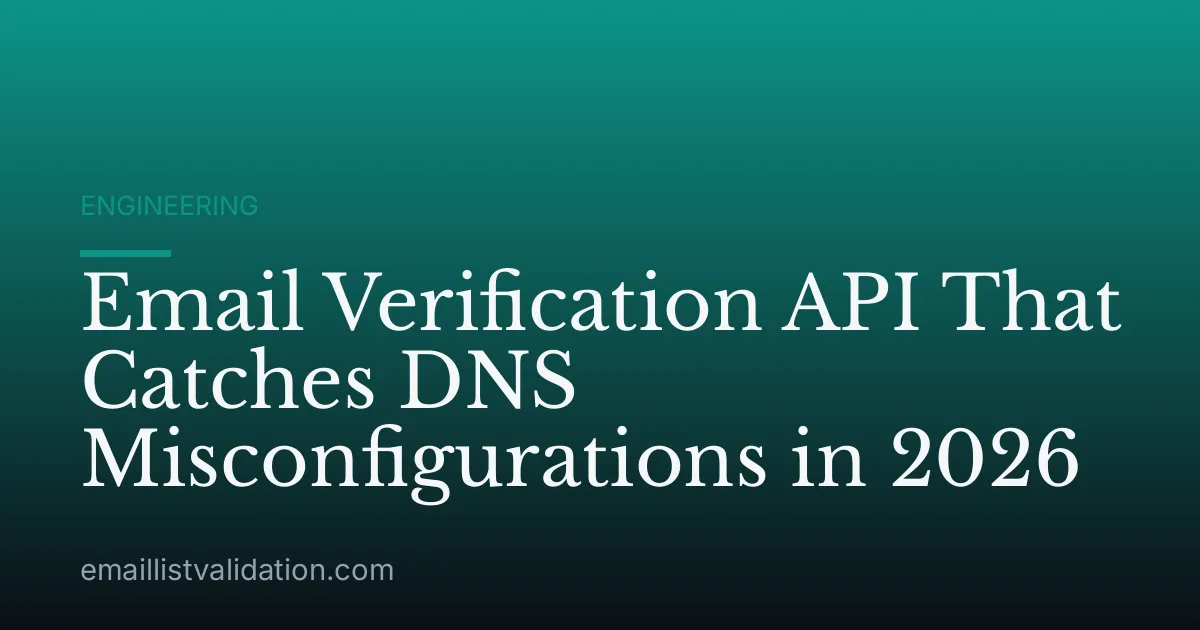 Email Verification API That Catches DNS Misconfigurations in 2026
