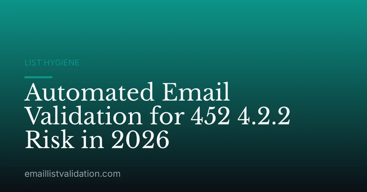 Automated Email Validation for 452 4.2.2 Risk in 2026