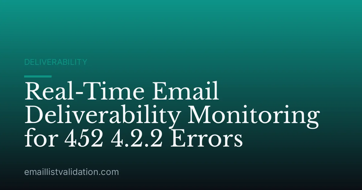 Real-Time Email Deliverability Monitoring for 452 4.2.2 Errors