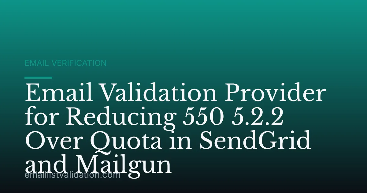 Email Validation Provider for Reducing 550 5.2.2 Over Quota in SendGrid and Mailgun