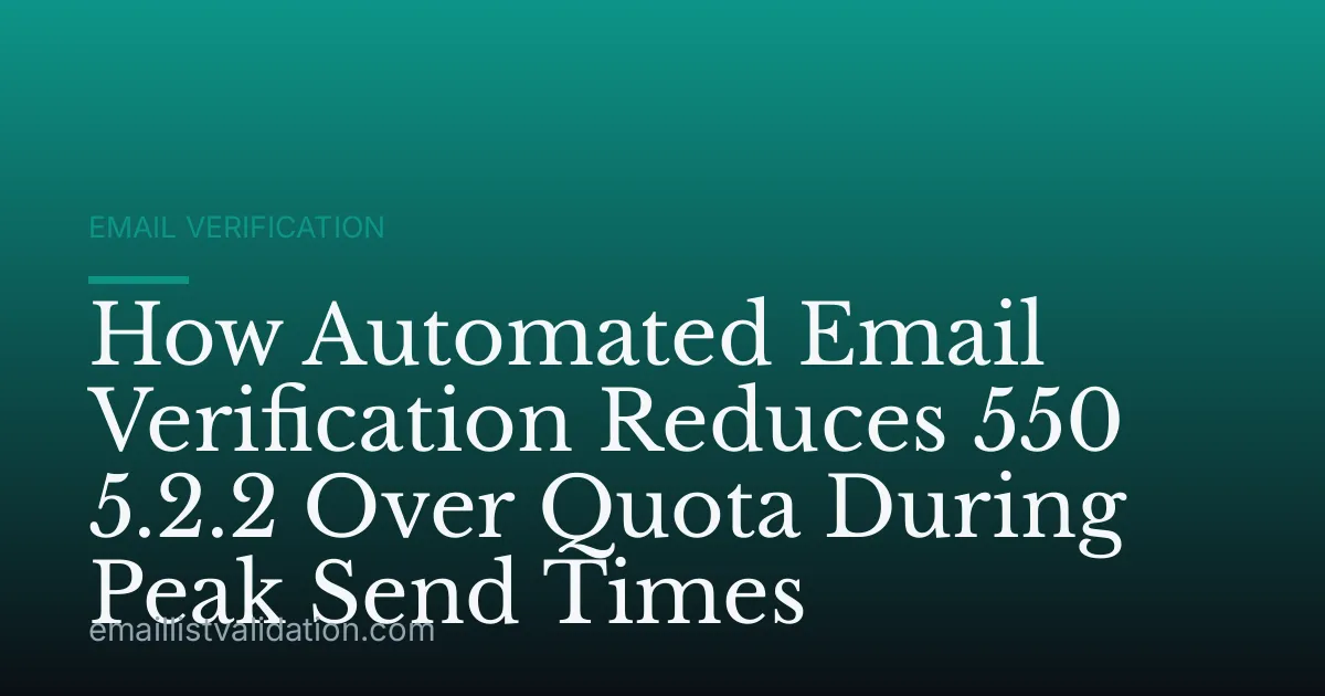 How Automated Email Verification Reduces 550 5.2.2 Over Quota During Peak Send Times