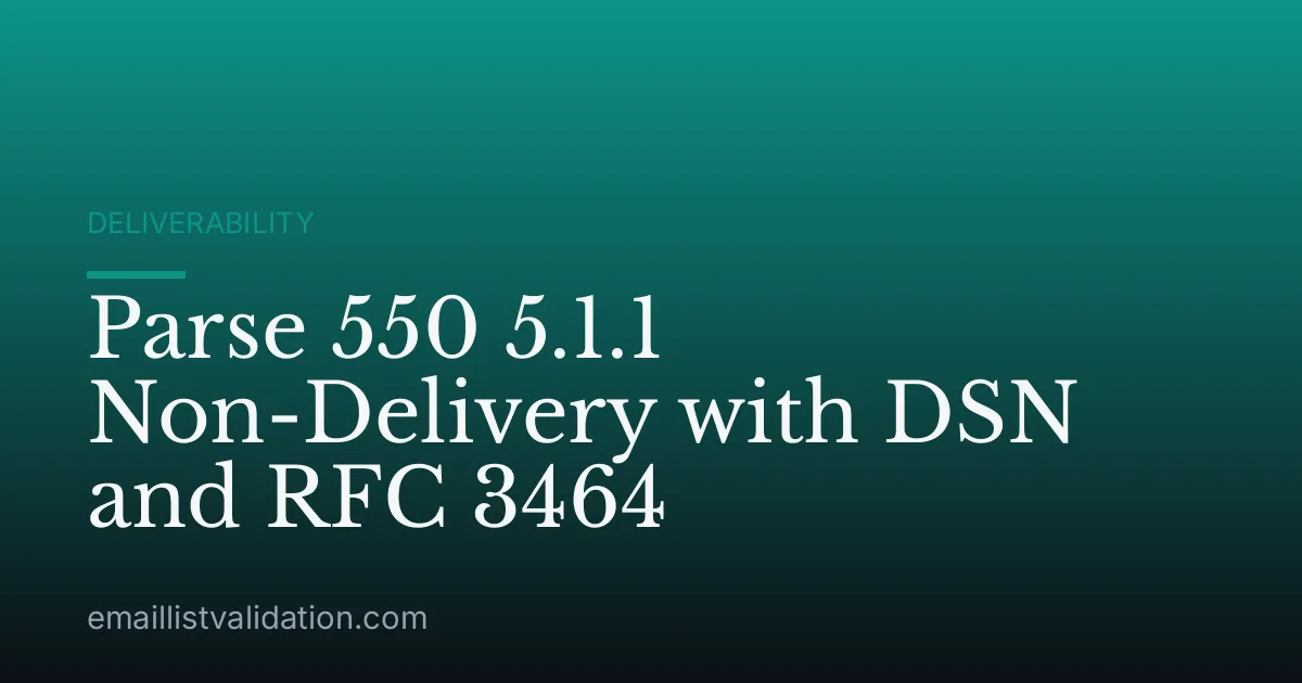 Parse 550 5.1.1 Non-Delivery with DSN and RFC 3464