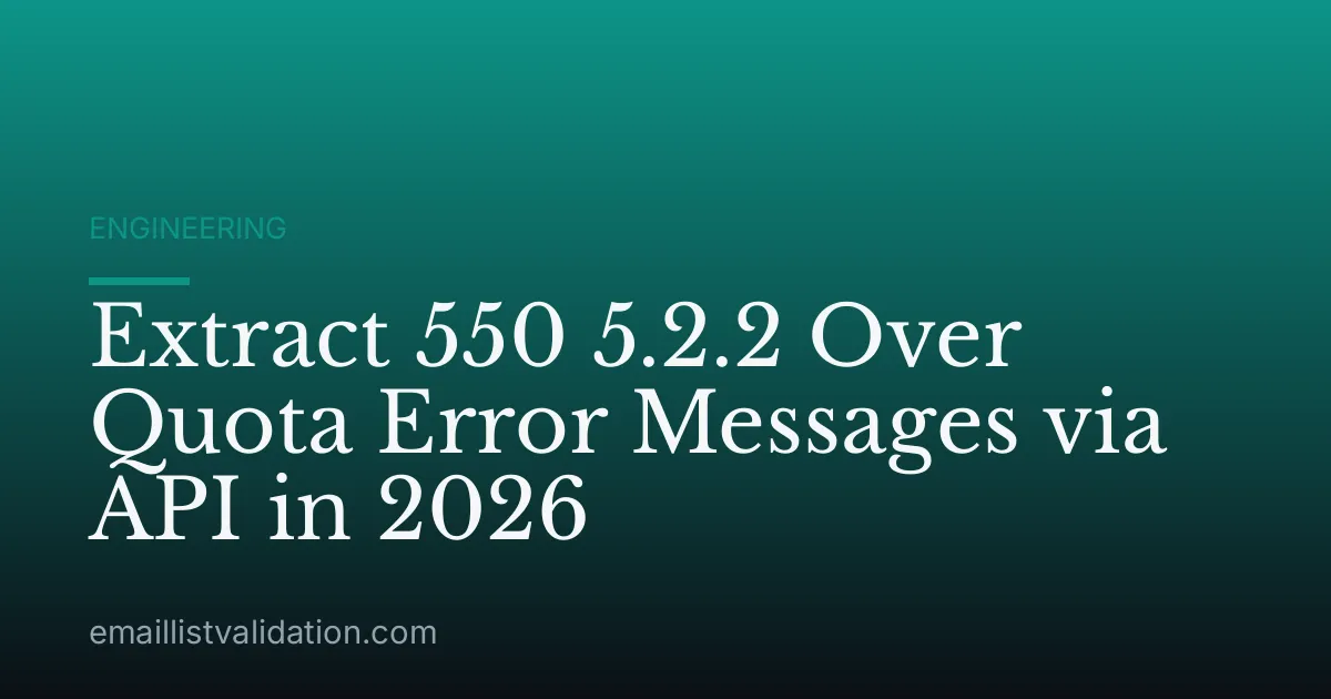 Extract 550 5.2.2 Over Quota Error Messages via API in 2026