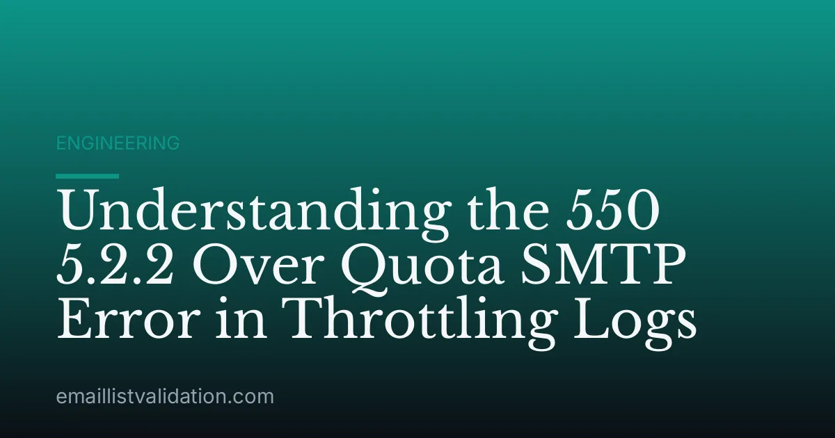 Understanding the 550 5.2.2 Over Quota SMTP Error in Throttling Logs