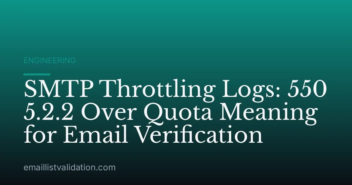 SMTP Throttling Logs: 550 5.2.2 Over Quota Meaning for Email Verification