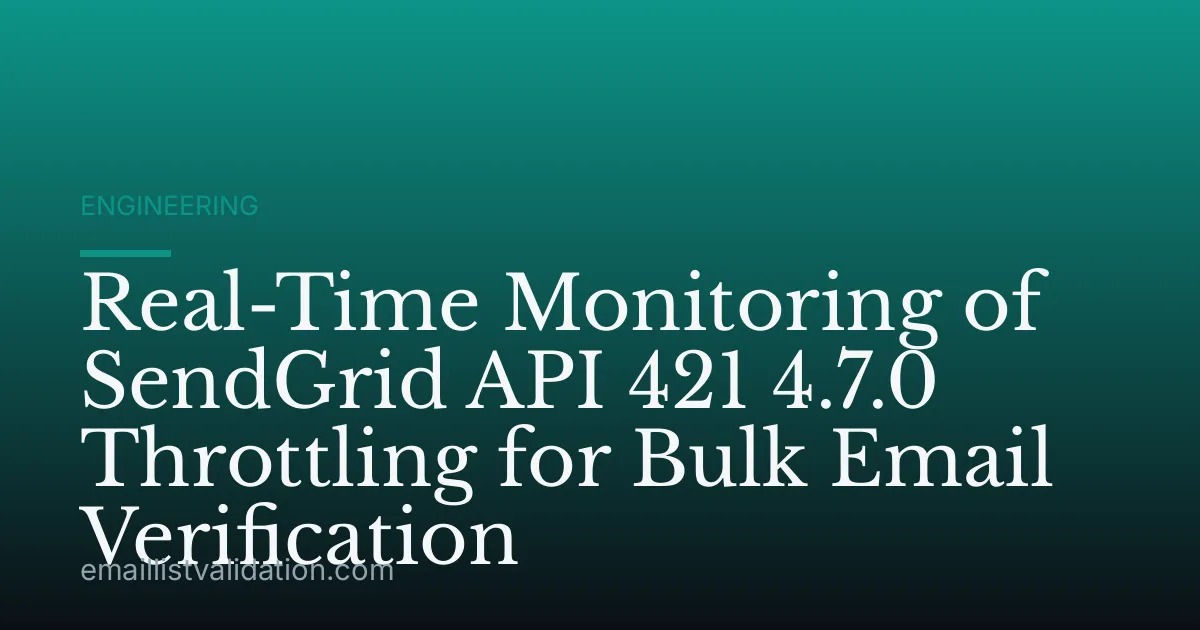Real-Time Monitoring of SendGrid API 421 4.7.0 Throttling for Bulk Email Verification