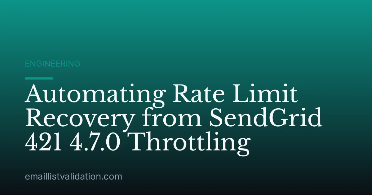 Automating Rate Limit Recovery from SendGrid 421 4.7.0 Throttling