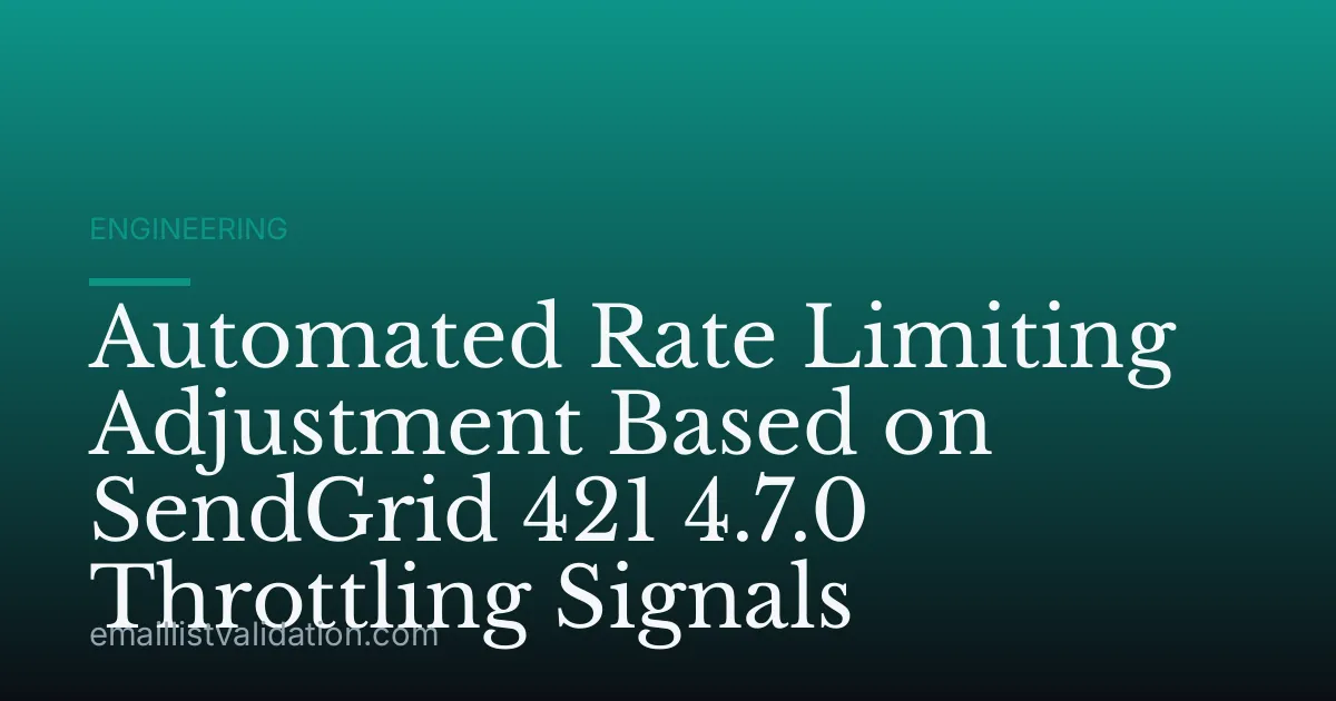 Automated Rate Limiting Adjustment Based on SendGrid 421 4.7.0 Throttling Signals